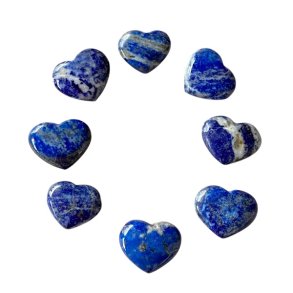 Smukke Hjerter i Lapis Lazuli � Str�lende Visdom 30 - 35 mm