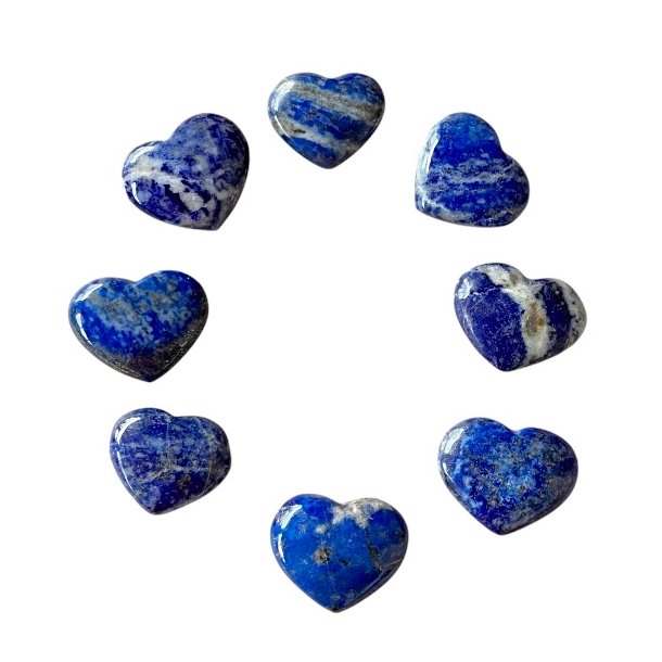 Smukke Hjerter i Lapis Lazuli � Str�lende Visdom 30 - 35 mm