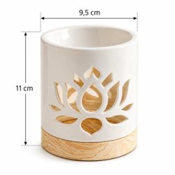 Hvid aromalampe p� 11 cm til duftolie og melt