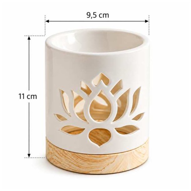 Hvid aromalampe p� 11 cm til duftolie og melt