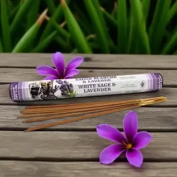 Hvid salvie og lavendel rgelse  20 stk. hndrullede pinde til renselse og afslapning