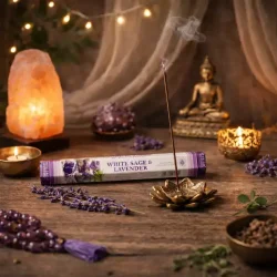 Hvid Salvie &amp; Lavendel R�gelsespinde � 20 stk. fra Green Tree