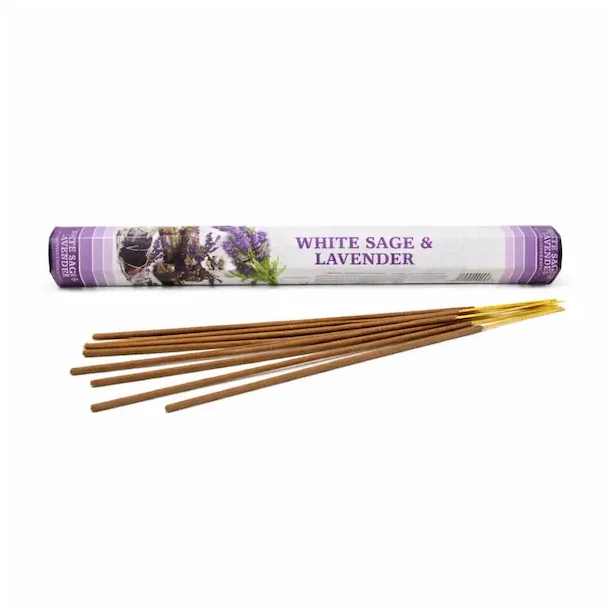 Hvid Salvie &amp; Lavendel R�gelsespinde � 20 stk. fra Green Tree