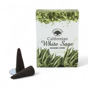 Hvid salvie r�gelseskegler til alm. r�gelsesholder � 10 stk med 20 min br�ndetid