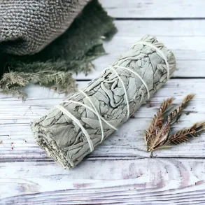 Hvid salvie smudge | M�l ca. 10,5 -11 cm