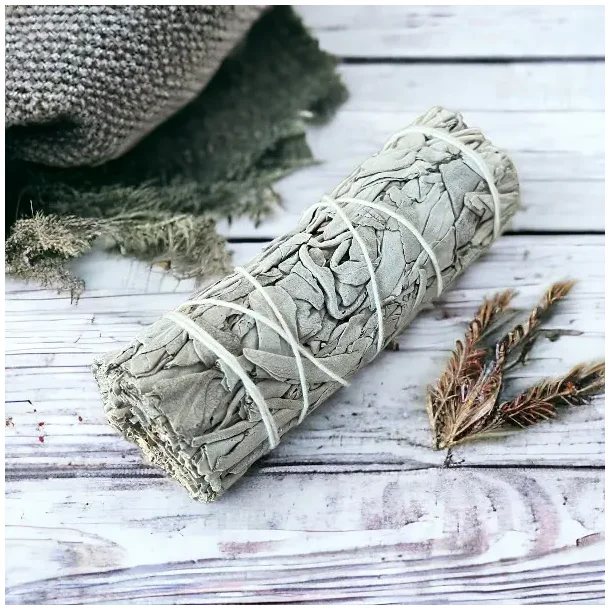 Hvid salvie smudge | M�l ca. 10,5 -11 cm