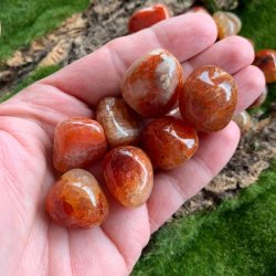 Ildagat lommesten 2 til 3 cm slangeskind agat energi