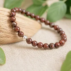 Jaspis Breccie armb�nd 6 mm krystalarmb�nd