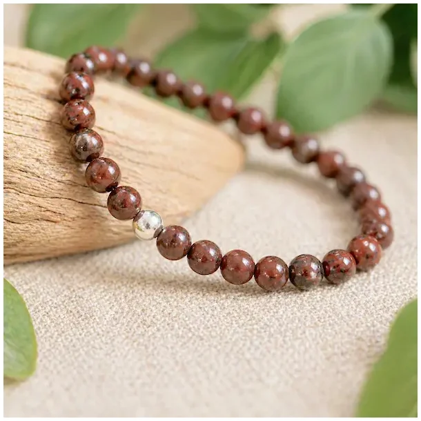 Jaspis Breccie armb�nd 6 mm krystalarmb�nd