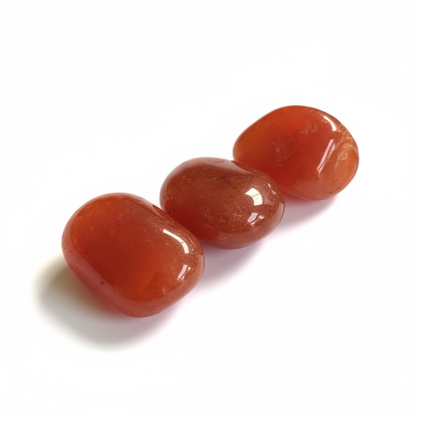 Store karneol sten 3-4 cm � smuk naturkrystal med kraftfuld energi