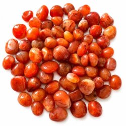 Karneol lommesten i flotte orange og r�de nuancer