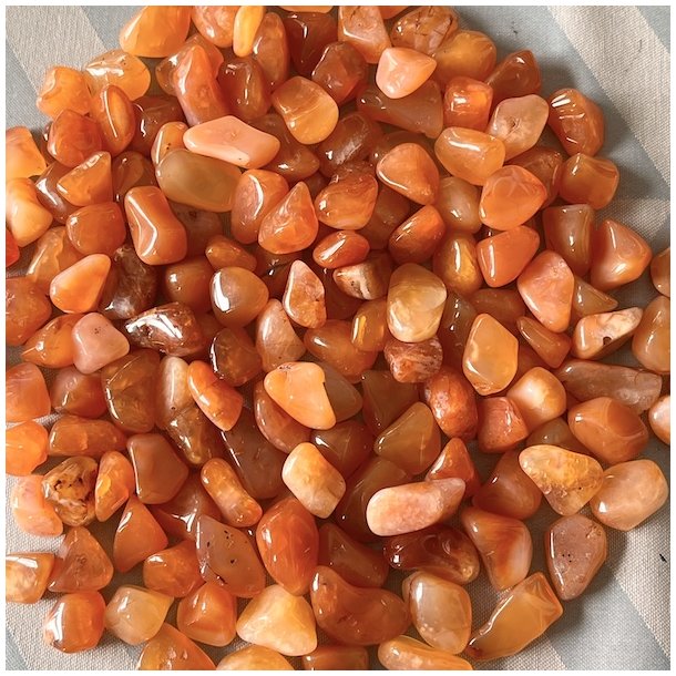Karneol | lommesten | M�l 1,5 - 2 cm - AA Kvalitet