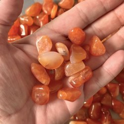 Karneol | lommesten | Ml 1,5 - 2 cm - AA Kvalitet