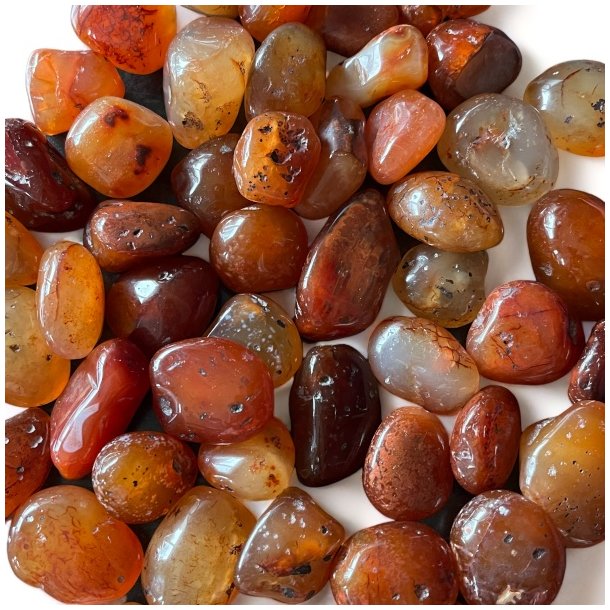 Karneol | lommesten | M�l ca.  2,5 - 3 cm | B - kvalitet