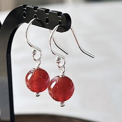 Karneol reringe i sterling slv | lngde 2,5 cm