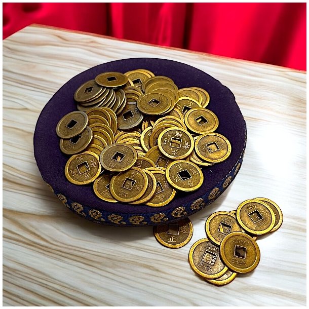 Kinesiske lykkem�nter � Feng Shui amuletter for held, velstand og beskyttelse 2,5 cm