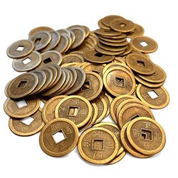 Kinesiske lykkem�nter � Feng Shui amuletter for held, velstand og beskyttelse 2,5 cm