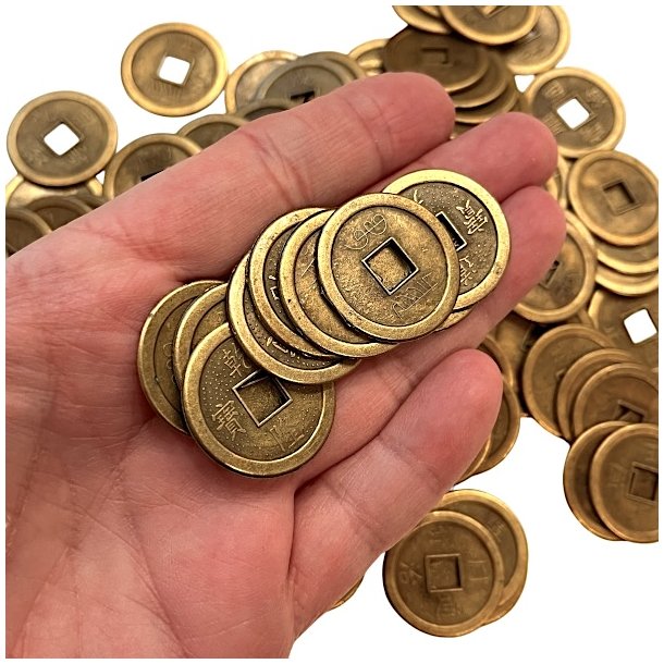 Kinesiske lykkem�nter � Feng Shui amuletter for held, velstand og beskyttelse 2,5 cm