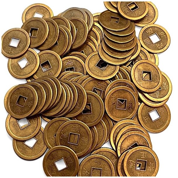 Kinesiske lykkemnter  Feng Shui amuletter for held, velstand og beskyttelse 5 cm