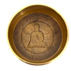 Indisk klangskl m. Buddha dekoration | gaveske | Ml 11 cm 