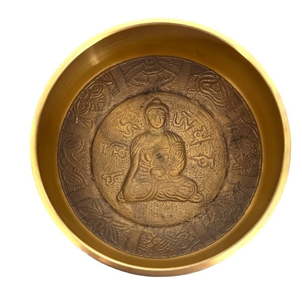 Indisk klangskl m. Buddha dekoration | gaveske | Ml 11 cm 