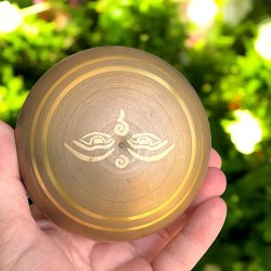 Indisk klangskl m. Skrifttegn dekoration | gaveske | Ml 8 cm 