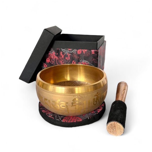 Indisk klangsk�l m. Tara dekoration | gave�ske | M�l �14 cm 