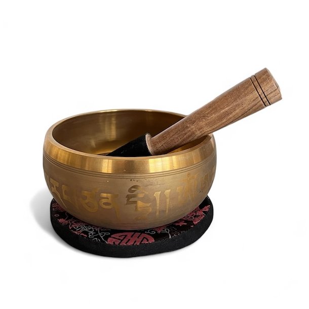 Indisk klangskl m. Tara dekoration | gaveske | Ml 14 cm 