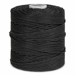 Sn�re i vokset bomuld - sort 