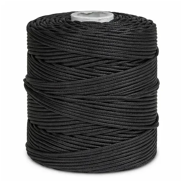 Sn�re i vokset bomuld - sort 