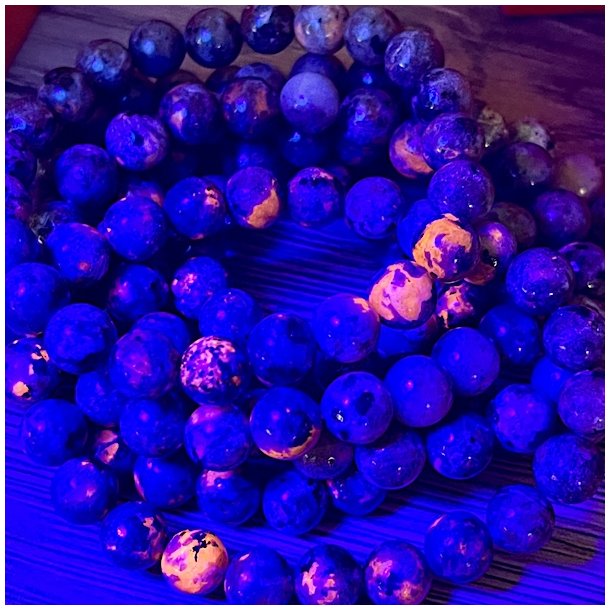 Krystal armbnd i Yooperlite | fluorescerende | 9 mm stenperler | Ml 16-17,5 cm