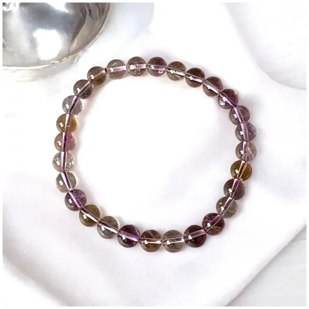 Ametrin krystalarmbnd 16-18 cm i meget fin kvalitet  indre ro, klarhed og spirituel balance 