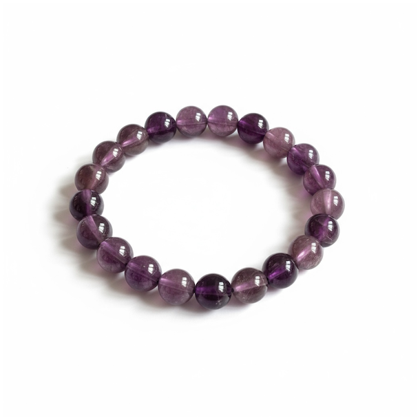 Krystal armbnd i Ametyst | 8 mm stenperler | Ml 16,5 - 19 cm