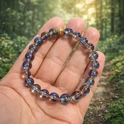 Krystal armb�nd | Aura titanium | rainbow aura | M�l 16 - 18 cm