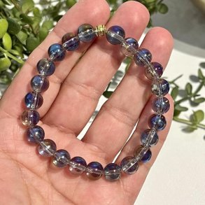 Krystal armbnd | Aura titanium | rainbow aura | Ml 16 - 18 cm