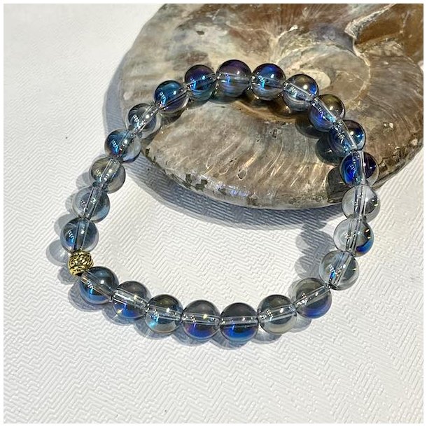 Krystal armbnd | Aura titanium | rainbow aura | Ml 16 - 18 cm