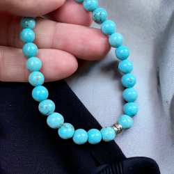 Krystal armbnd | bl Howlit | 6 mm perler | Ml 16 - 18 cm