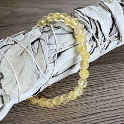 Krystal armbnd | Brndt Citrin | 6 mm. stenperler | Ml 16 - 18 cm