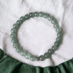 Krystal armbnd | Grn aventurin | 6 mm. stenperler | Ml 16 - 17 cm.