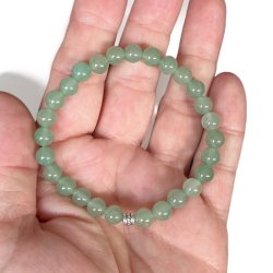 Krystal armbnd | Grn aventurin | 6 mm. stenperler | Ml 16 - 17 cm.