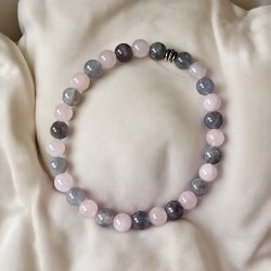 Krystal armb�nd for styrke og balance | 6 mm stenperler | M�l 15,5 - 16,5 cm