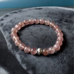 Krystal armbnd | jordbrkvarts | 9 mm. stenperler | Ml 16,5 - 18 cm