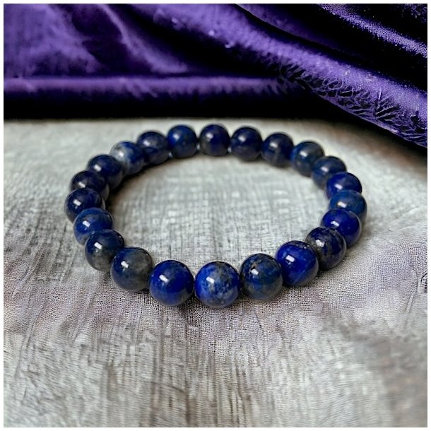 Krystal armbnd i lapis lazuli | 10 mm perler | Ml 16 - 18 cm
