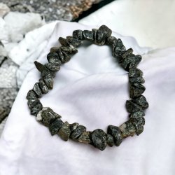 Krystal armbnd | preseli bluestone | 6 - 7 mm. stenchips | Ml 16 - 18 cm