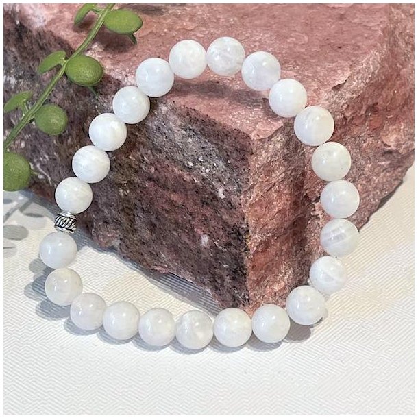 Krystal armb�nd | Regnbue m�nesten | 10 mm. stenperler | M�l 16 - 19 cm