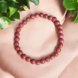 Rhodonit krystalarmbnd 1618 cm i fin kvalitet  hjertehealing, selvkrlighed og ro