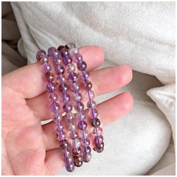 Krystal armbnd i Cacoxenite (Super 7)  6 mm