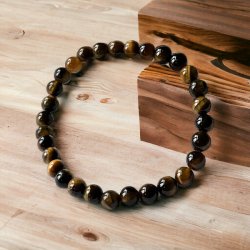 Krystal armbnd i tigerje jaspis | 6 mm stenperler | Ml 16 - 18 cm