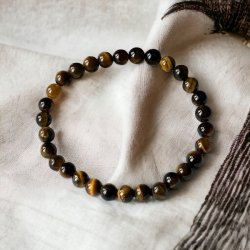 Krystal armbnd i tigerje jaspis | 6 mm stenperler | Ml 16 - 18 cm