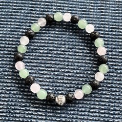 Krystal armb�nd for velstand og lykke | 6 mm perler | M�l 16 - 18 cm